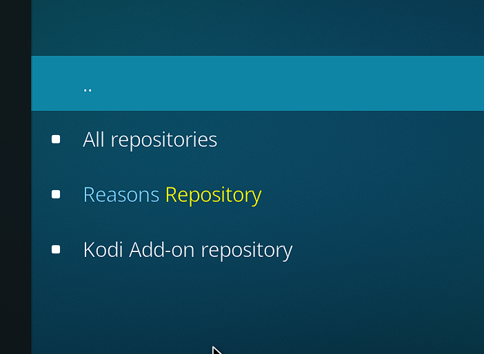 Click on Reasons Repository