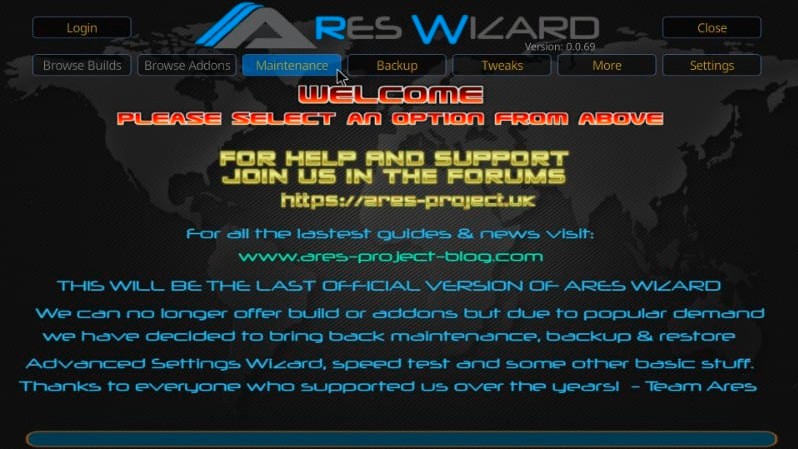 launch ares wizard build