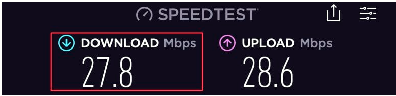 The speed with CyberGhost VPN