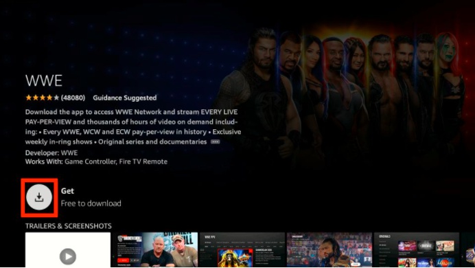 Get or download wwe network