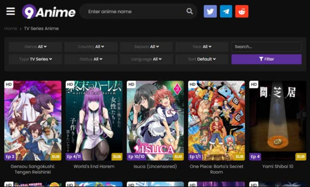 best anime streaming websites