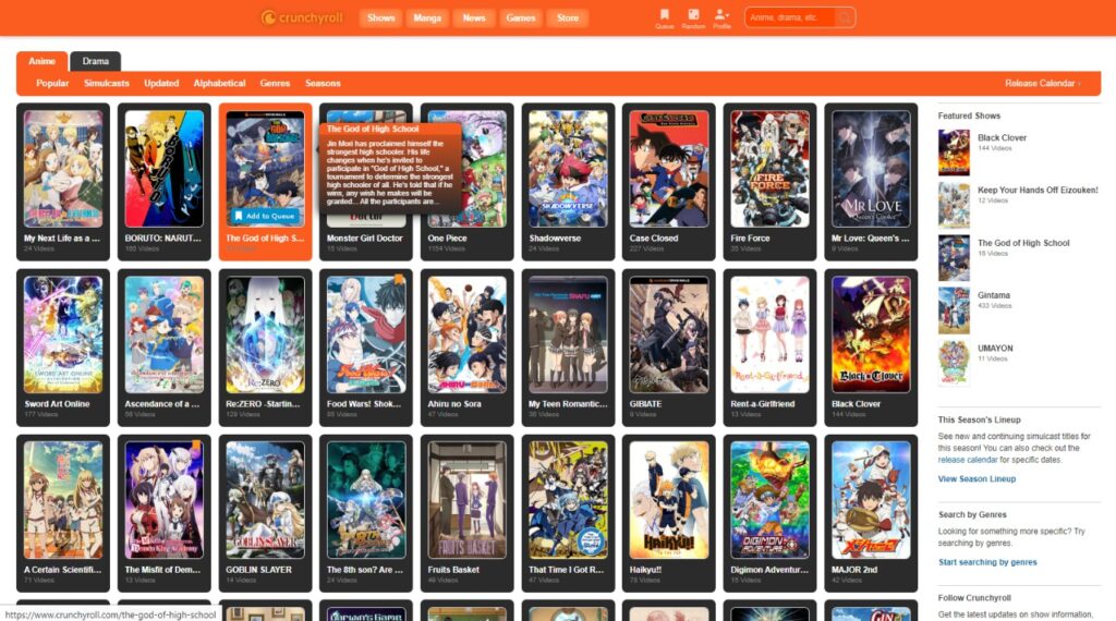 crunchyroll best anime sites