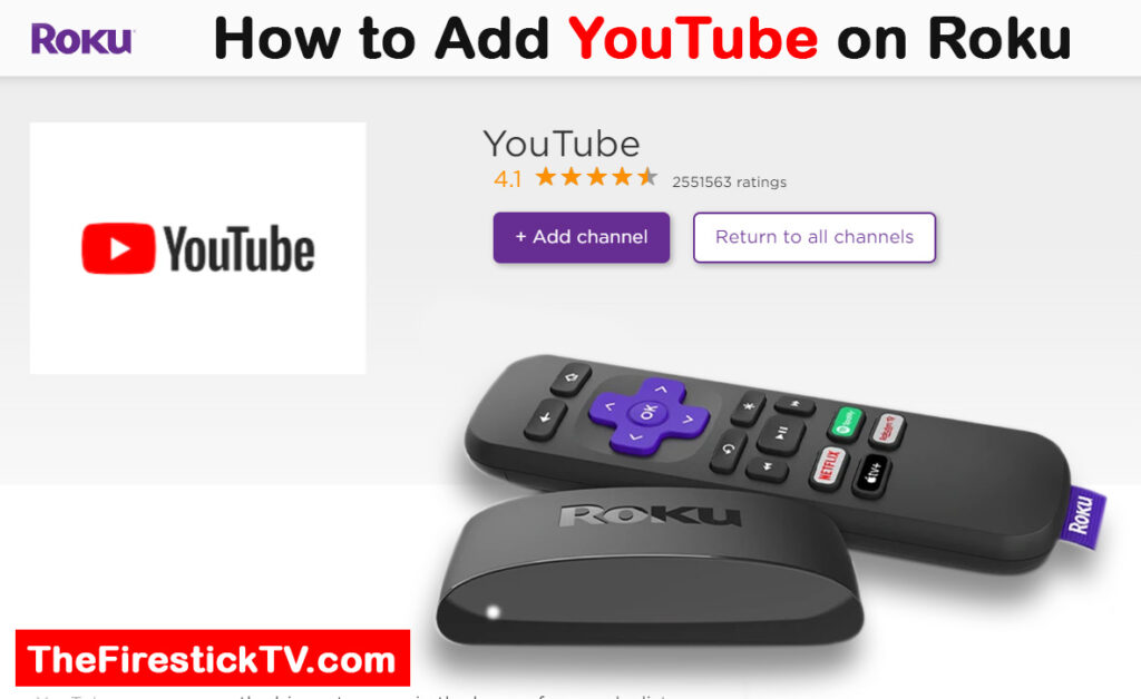 download and install youtube on Roku device